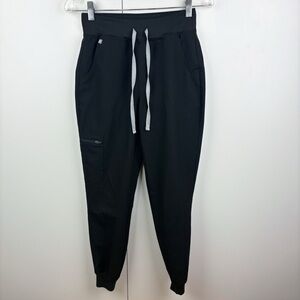 Figs High Waisted Zamora Jogger Scrub Pant Black Size XS Medical Nurse Doctor